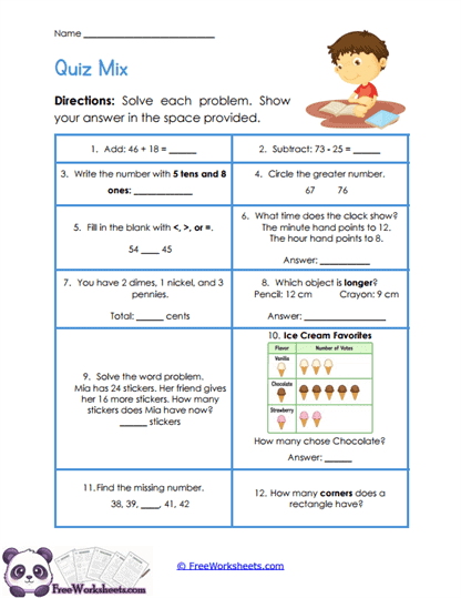 Skill Sampler Worksheet