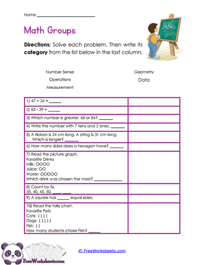 Math Sort Worksheet