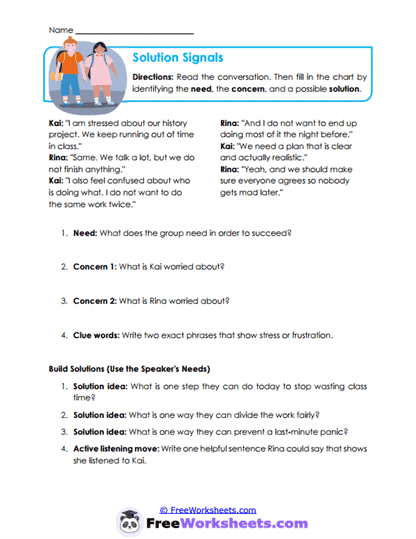 Listening Ladder Worksheet