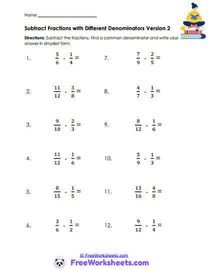 Fraction Steps Worksheet