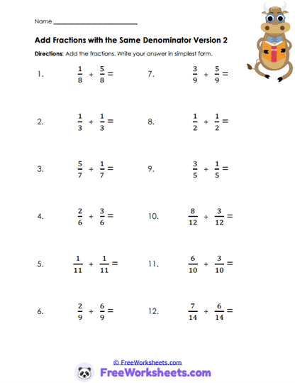 Sum Practice Worksheet