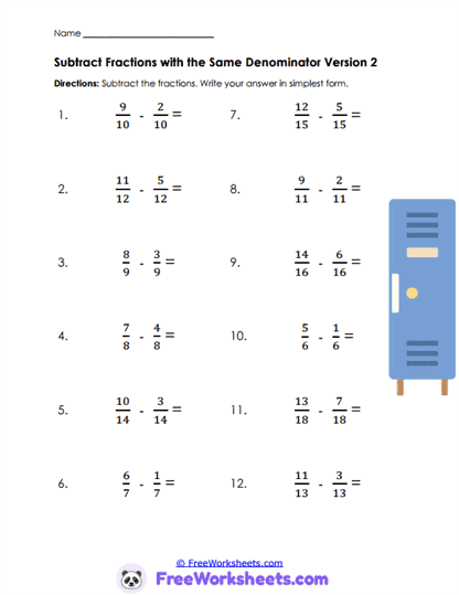 Minus Pieces Worksheet