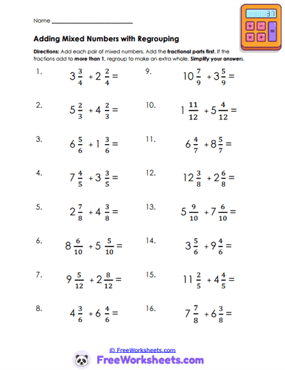 Fraction Trades Worksheet