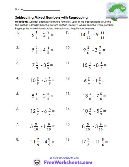 Missing Parts Worksheet