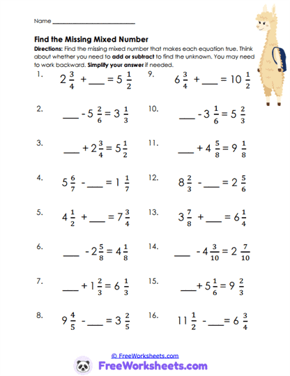 Mixed Review Worksheet