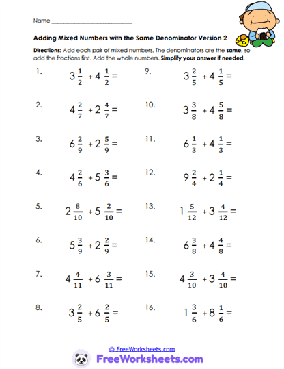 Fraction Steps Worksheet