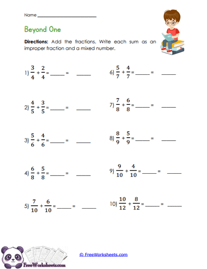 Improper Sum Builder Worksheet