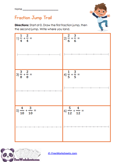 Fraction Jumps Worksheet