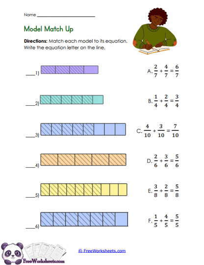 Visual Fraction Match Worksheet