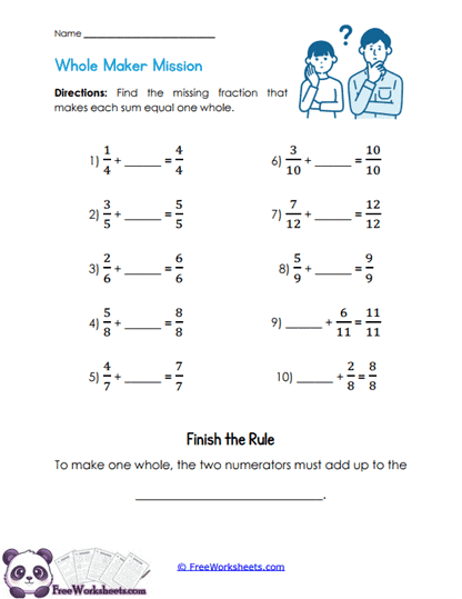 Whole Builder Worksheet