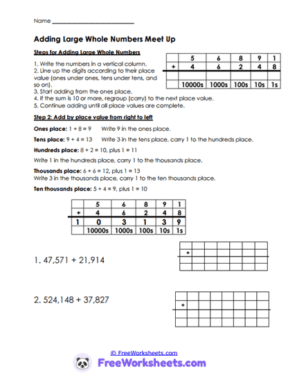 Place Value Worksheet
