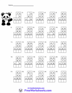 Adding Large Whole Numbers Worksheets - FreeWorksheets.Com