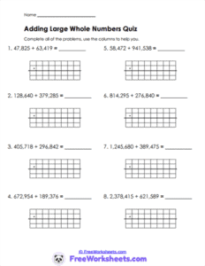 Column Review Worksheet - FreeWorksheets.Com