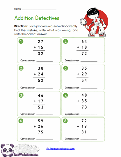 Sum Detectives Worksheet