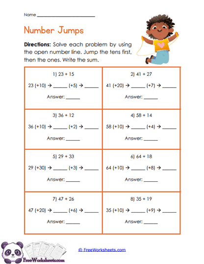 Number Leaps Worksheet