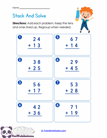Column Sums Worksheet
