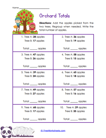 Apple Harvest Worksheet
