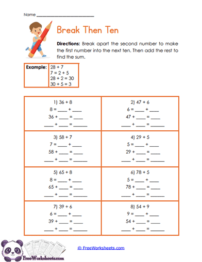 Bridge to Ten Worksheet
