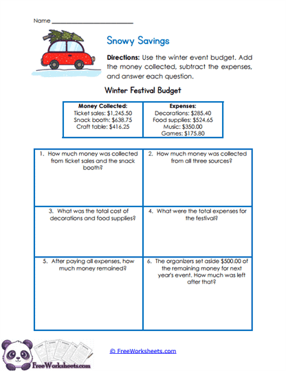 Budget Balance Worksheet
