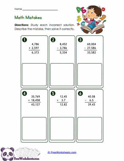 Error Detectives Worksheet