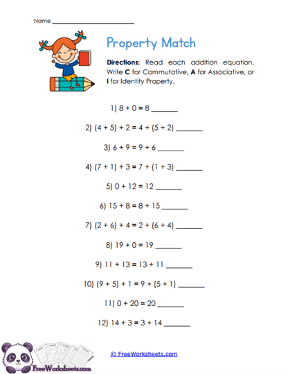 Property Sort Worksheet