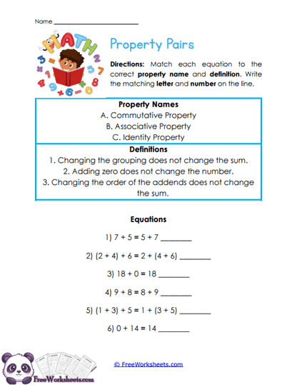 Definition Links Worksheet