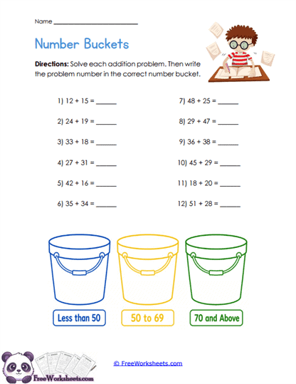 Number Buckets Worksheet