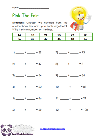 Pair Builder Worksheet