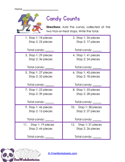Sum Showdown Worksheet