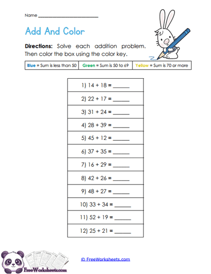 Color Totals Worksheet
