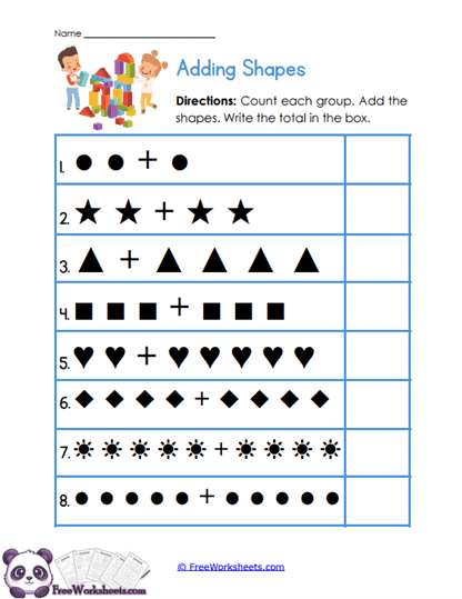 Shape Sums Worksheet