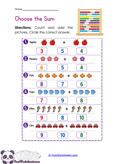 Answer Picks Worksheet