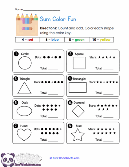 Color Sums Worksheet