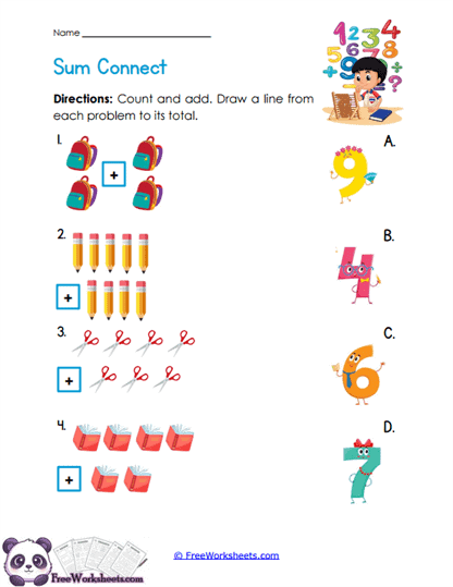 Sum Lines Worksheet