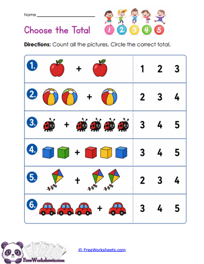 Total Choices Worksheet