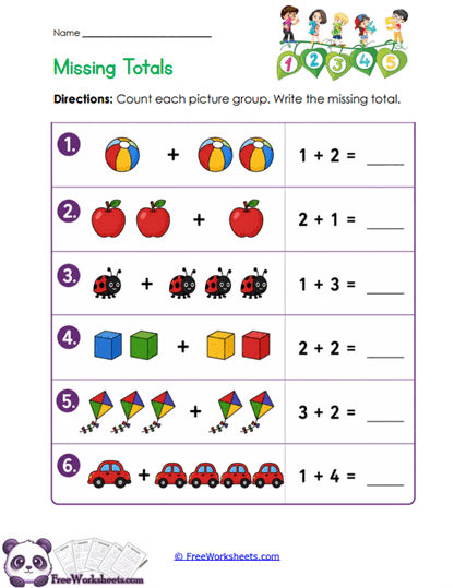 Missing Totals Worksheet