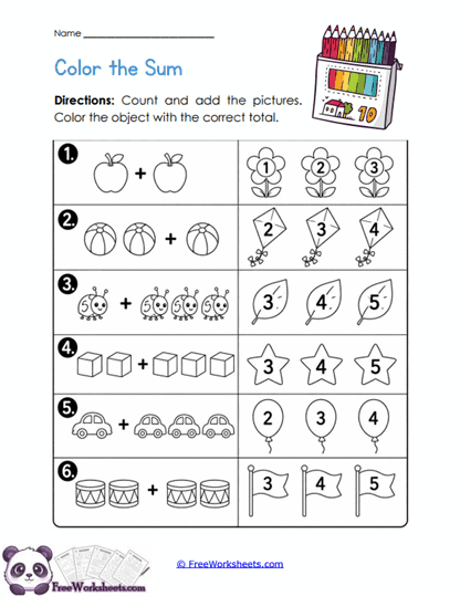 Color Totals Worksheet