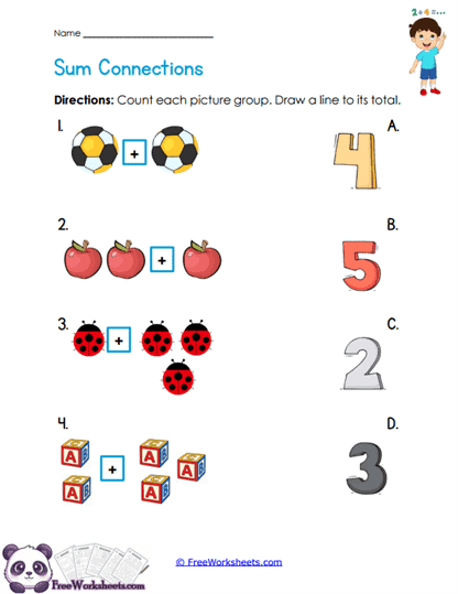 Sum Matches Worksheet