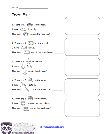 Travel Math Worksheet