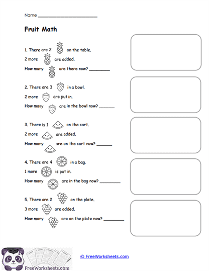 Fruit Math Worksheet