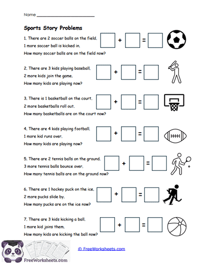 Addition Word Problems Up To 5 Worksheet Collection