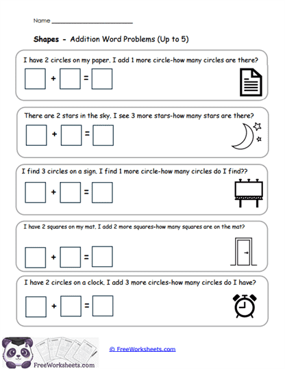 Shapes Words Worksheet