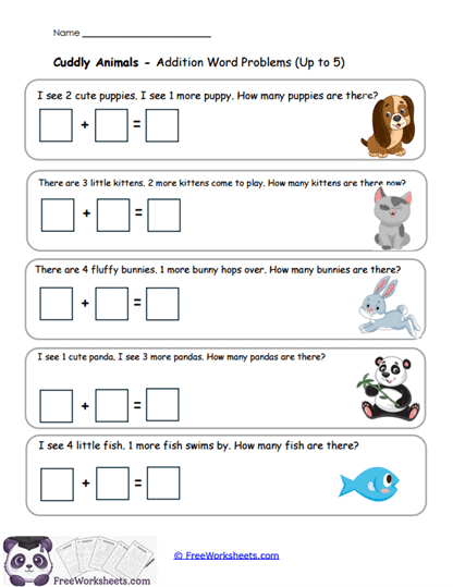Cuddly Animals Worksheet