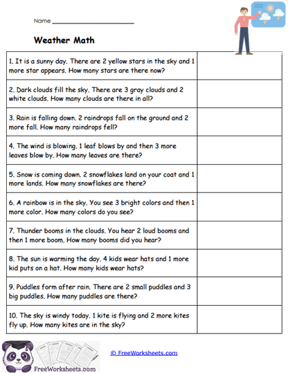 Weather Math Worksheet