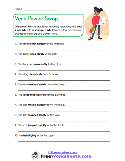 Verb Precision Worksheet