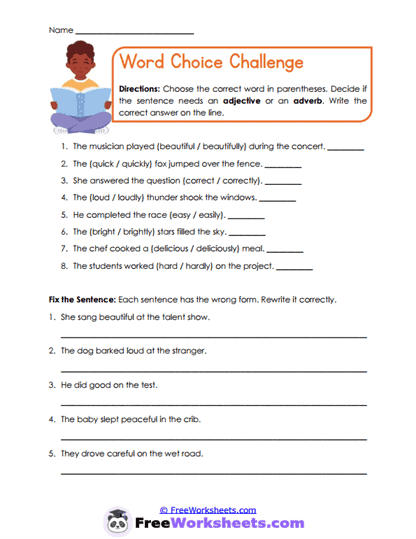 Form Selection Worksheet