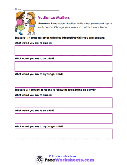 Audience Matters Worksheet
