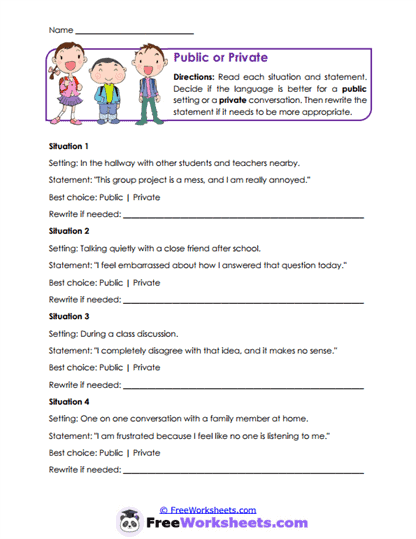 Clear Or Confusing Worksheet