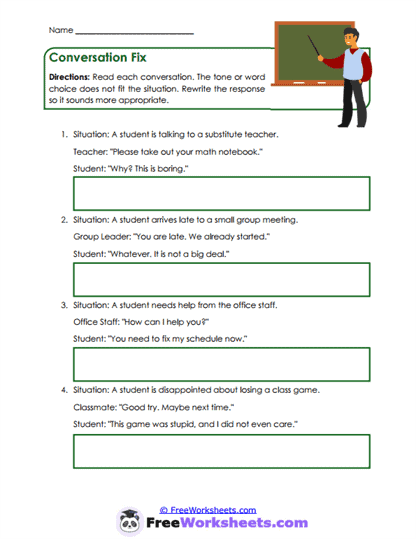 Conversation Fix Worksheet