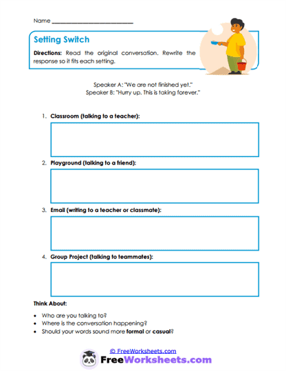Setting Switch Worksheet